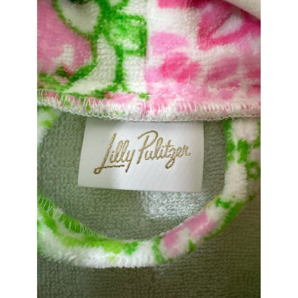 Lilly Pulitzer Luxe Terry Robe Resort White Mum Patch OS NWOT - Picture 11 of 16
